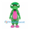 Triceratops Mascot Costume in Green with Pink Belly and Spots