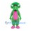 Triceratops Mascot Costume in Green with Pink Belly and Spots
