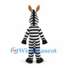 Zebra Mascot Costume with Black Stripes and Long Ears