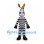 Zebra Mascot Costume with Black Stripes and Long Ears