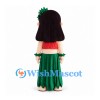 Hula Girl Mascot Costume with Green Skirt and Red Top