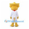 Mouse Mascot Costume with Yellow Sombrero and White Outfit