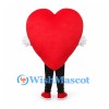Heart Mascot Costume in Red with Smiling Face