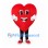 Heart Mascot Costume in Red with Smiling Face