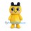 Mouse Character Mascot Costume in Yellow with Navy Ears
