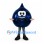 Water Drop Mascot Costume in Dark Blue with Smiling Face