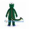 Crocodile Mascot Costume with White Cap and Green Body