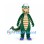 Crocodile Mascot Costume with White Cap and Green Body