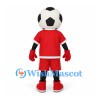 Soccer Ball Mascot Costume with Red Sports Uniform