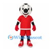 Soccer Ball Mascot Costume with Red Sports Uniform