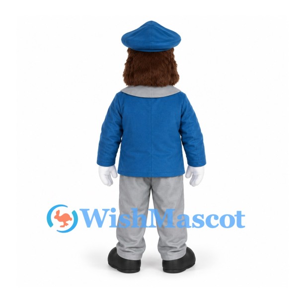 Man Mascot Costume with Blue Jacket and Cap