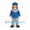 Man Mascot Costume with Blue Jacket and Cap