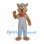 Kangaroo Worker Mascot Costume with Gray Overalls and Cap