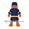 Beaver Mascot Costume with Navy Hockey Uniform and Helmet