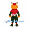 Moose Mascot Costume with Red and Green Sports Uniform