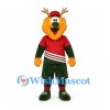 Moose Mascot Costume with Red and Green Sports Uniform