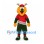 Moose Mascot Costume with Red and Green Sports Uniform