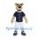 Bulldog Mascot Costume with Navy Baseball Jersey and Striped Shorts