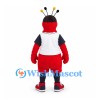 Insect Mascot Costume in Red with White Sports Jersey