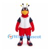 Insect Mascot Costume in Red with White Sports Jersey