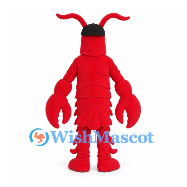 Lobster Mascot Costume in Red with Large Claws and Antennae