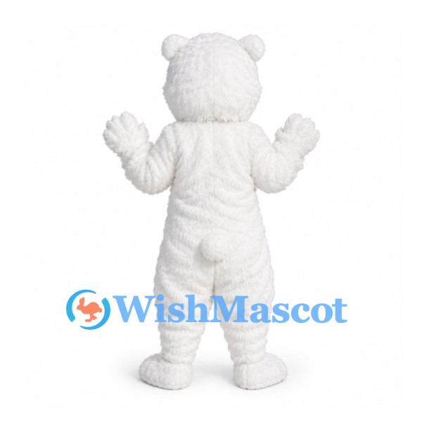 Polar Bear Mascot Costume in White with Rounded Ears