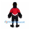 Eagle Mascot Costume with Red Sports Jersey and Black Wings