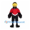 Eagle Mascot Costume with Red Sports Jersey and Black Wings