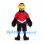 Eagle Mascot Costume with Red Sports Jersey and Black Wings