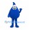Water Drop Mascot Costume in Blue with White Headband