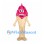 Ice Cream Cone Mascot Costume with Pink Swirl and Waffle Pattern