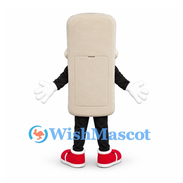Mobile Phone Mascot Costume with Beige Body and Large Keypad