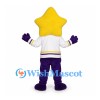 Star Mascot Costume with White Sports Shirt and Purple Pants