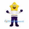 Star Mascot Costume with White Sports Shirt and Purple Pants