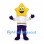 Star Mascot Costume with White Sports Shirt and Purple Pants