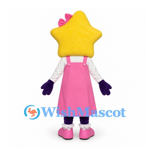Star Mascot Costume with Pink Dress and Head Bow