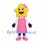 Star Mascot Costume with Pink Dress and Head Bow