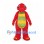 Dragon Mascot Costume in Red with Green Striped Belly