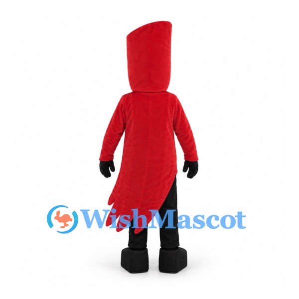 Ribbon Mascot Costume in Red with Black Gloves and Shoes