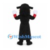 Pirate Captain Mascot Costume with Black Coat and Skull Hat