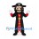 Pirate Captain Mascot Costume with Black Coat and Skull Hat