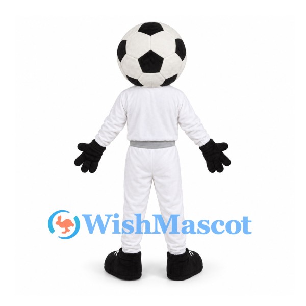Soccer Ball Mascot Costume with White Sports Uniform