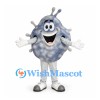 Germ Mascot Costume in Gray Blue with Rounded Spikes
