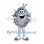 Germ Mascot Costume in Gray Blue with Rounded Spikes