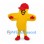 Plus Sign Mascot Costume in Yellow with Red Cap and Gloves