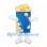 Popcorn Mascot Costume in Blue Printed Carton