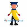 Pencil Graduate Mascot Costume with Glasses and Blue Mortarboard