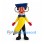 Pencil Graduate Mascot Costume with Glasses and Blue Mortarboard