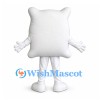 Pillow Mascot Costume in White with Smiling Face