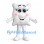 Pillow Mascot Costume in White with Smiling Face